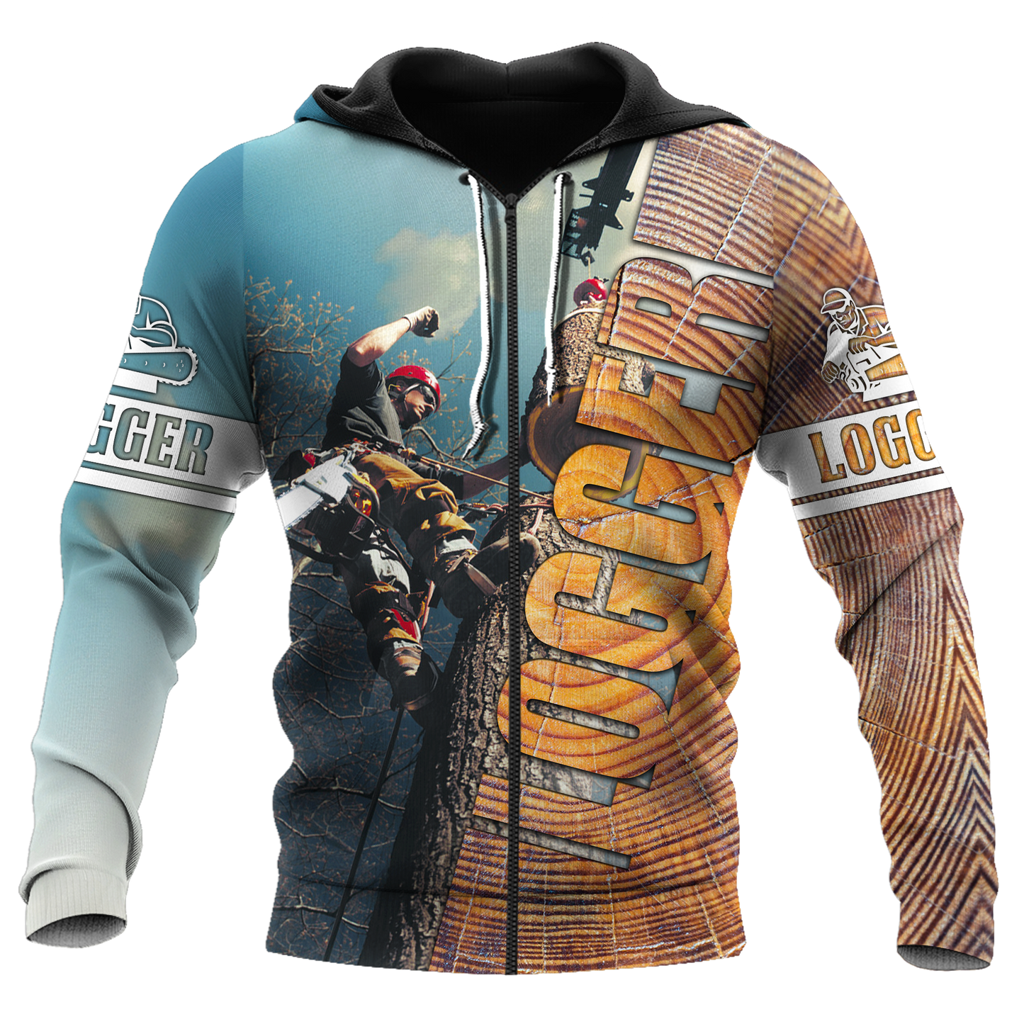 3D Logger Man Unisex Hoodie Pi112030