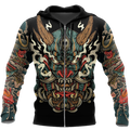 Samurai Tattoo Art Hoodie T Shirt For Men and Women HAC220602-NM-Apparel-NM-Zipped Hoodie-S-Vibe Cosy™