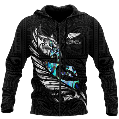 New zealand paua fern wing manaia 3d all over printed shirt and short for man and women MH290620