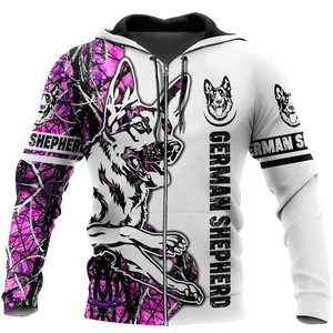 German shepherd pink tattoo 3d hoodie shirt for men and women HAC180805