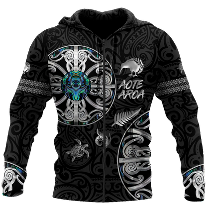 Aotearoa Maori manaia 3d all over printed shirt and short for man and women MH270620-Apparel-PL8386-Zipped Hoodie-S-Vibe Cosy™