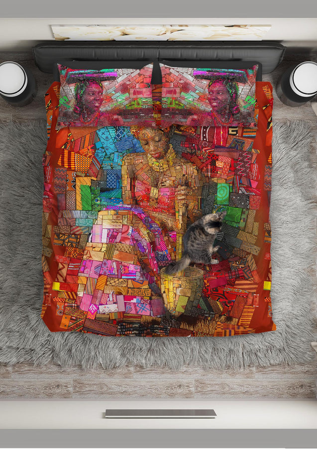 African Girl Pattern Bedding Set JJ01072001-ML-ML-US Twin-Vibe Cosy™