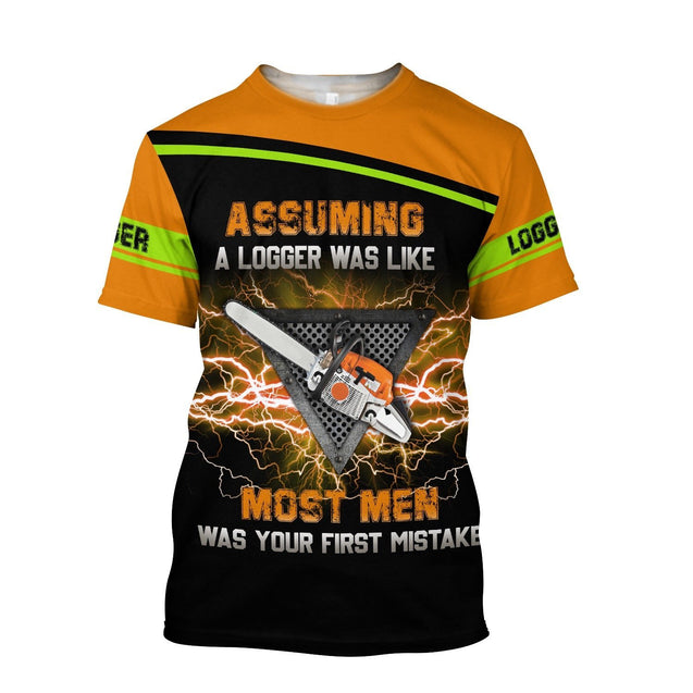 PREMIUM CHAINSAW LOGGER ORANGE UNISEX SHIRTS