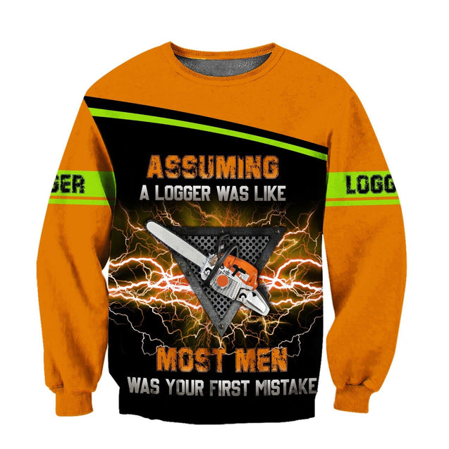 PREMIUM CHAINSAW LOGGER ORANGE UNISEX SHIRTS