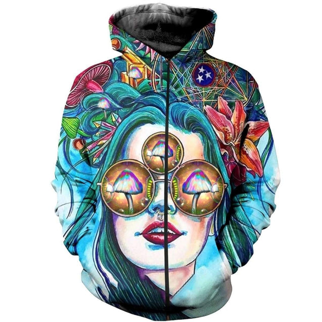 3D ALL OVER PRINTED CHAMPIGNON HIPPIE SHIRTS-Apparel-NTH-Zipped Hoodie-S-Vibe Cosy™