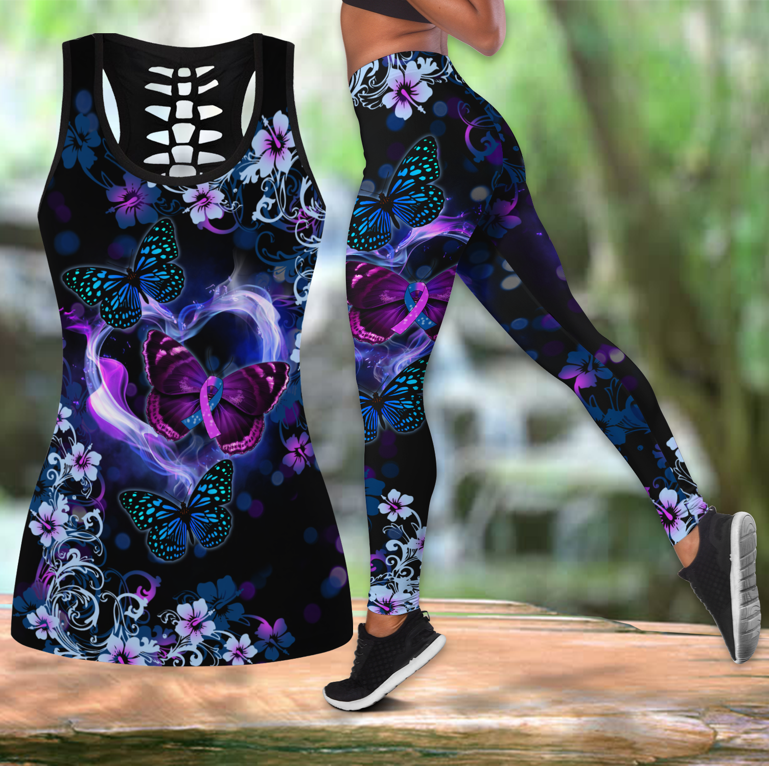 Beautiful Butterfly Combo Tank + Legging JJ100401-Apparel-TA-S-S-Vibe Cosy™