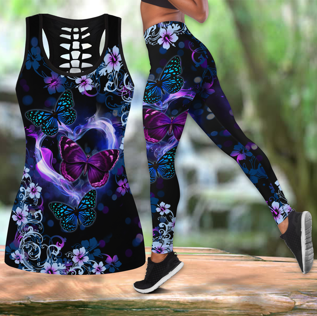 Beautiful Butterfly Combo Tank + Legging JJ100402-Apparel-TA-S-S-Vibe Cosy™