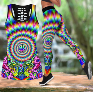 Hippie Psychedelic Combo Legging + Tank Limited by SUN JJ110524-Apparel-SUN-S-S-Vibe Cosy™