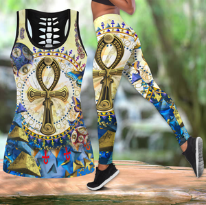 Ancient Egyptian ANKH Combo Hollow Tanktop + Legging JJ120203-Apparel-MP-S-S-Vibe Cosy™