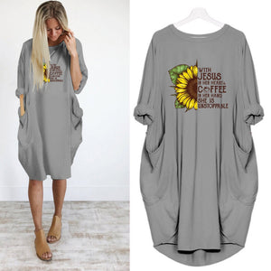 With Jesus In Her Heart And Coffee In Her Hand She Is Unstoppable Dress-Apparel-GP Art-Dress-S-Vibe Cosy™