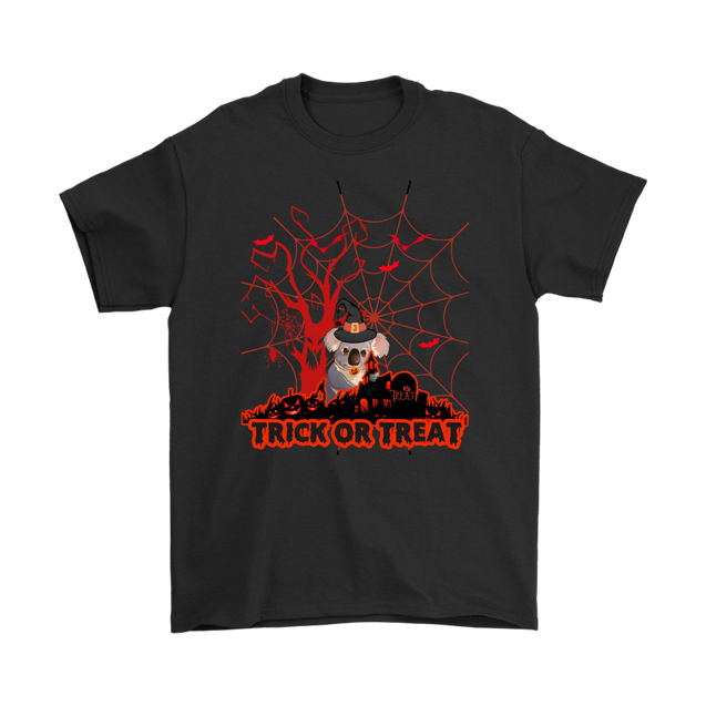 Australian Koala Trick or Treat Halloween Red T-Shirt 01 H9-T-SHIRTS-HP Arts-Gildan Mens T-Shirt-Black-S-Vibe Cosy™