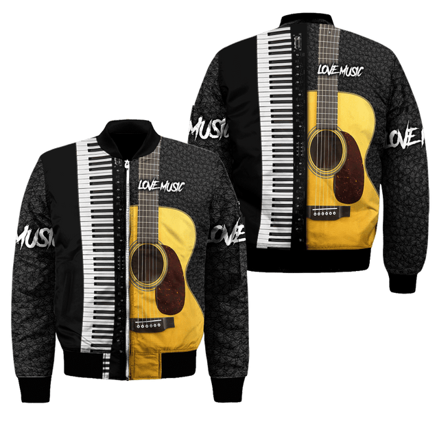 Piano Guitar Musical Instrument 3D All Over Printed Hoodie For Men And Women