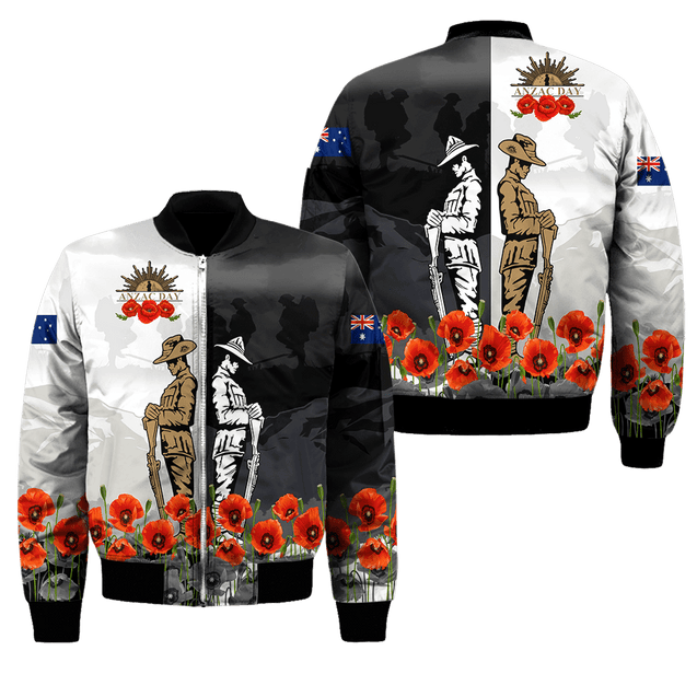 Rememberance Anzac Day Poppy Flower Premium Unisex Hoodie ML