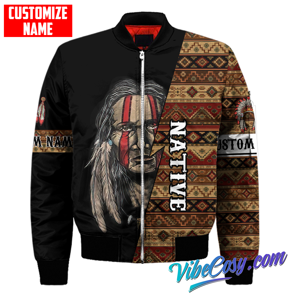 Customized name Native American 3D All Over Printed Unisex Shirts