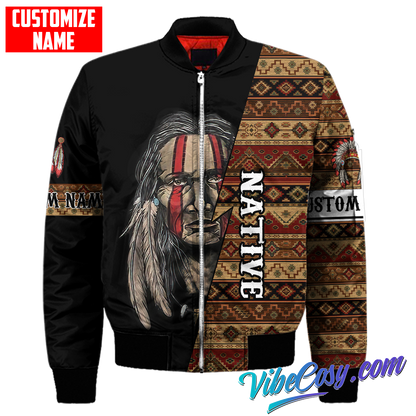 Customized name Native American 3D All Over Printed Unisex Shirts