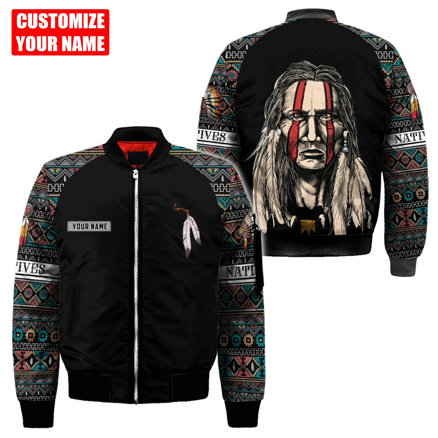 Customized name Native American 3D All Over Printed Unisex Shirts