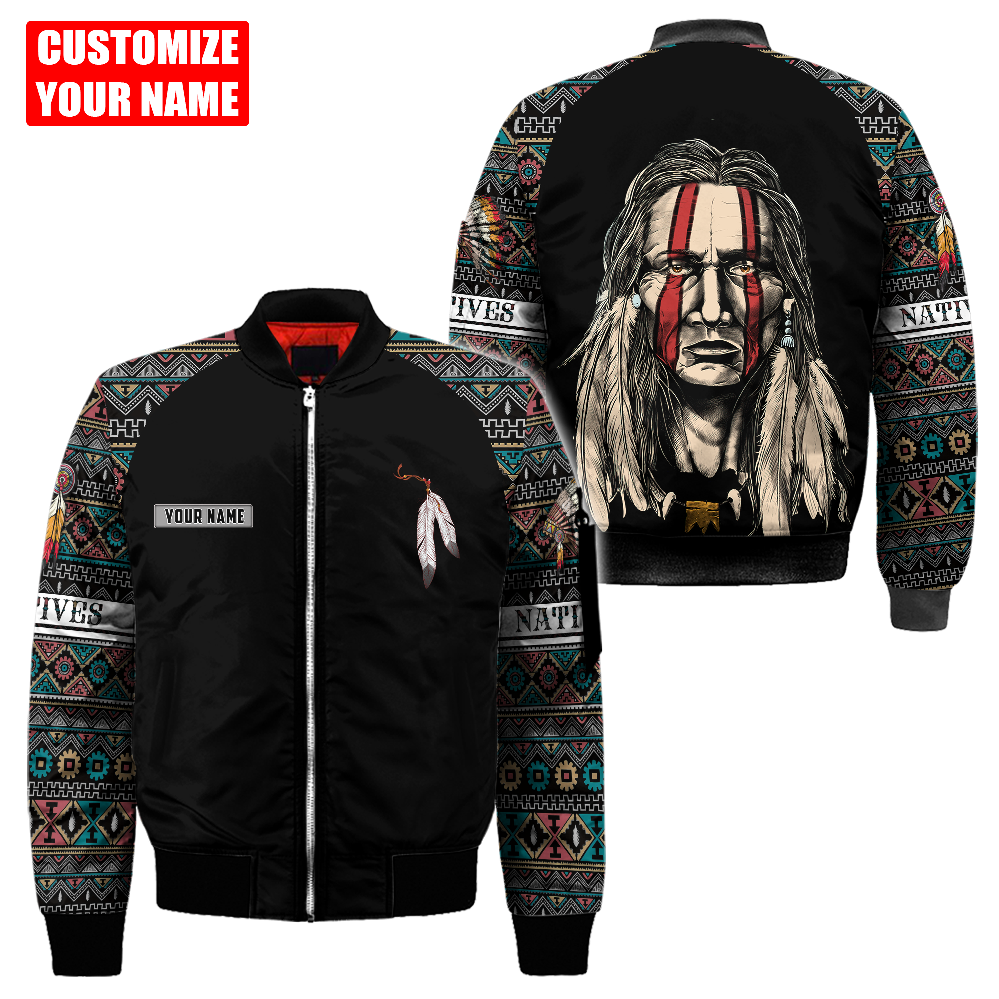 Customized name Native American 3D All Over Printed Unisex Shirts