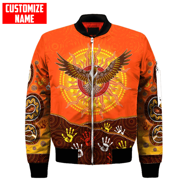 Aboriginal Eagle Flying into Sunset Custom Name 3D Printed Shirts