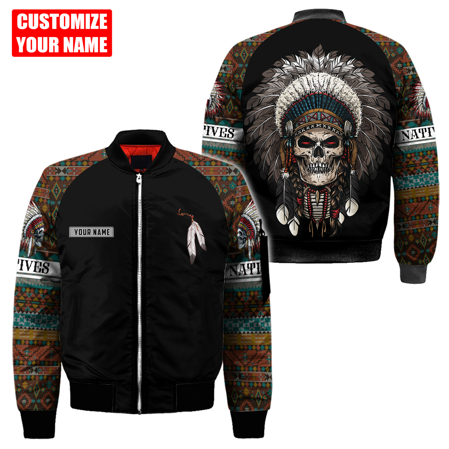 Customized name Native American 3D All Over Printed Unisex Shirts