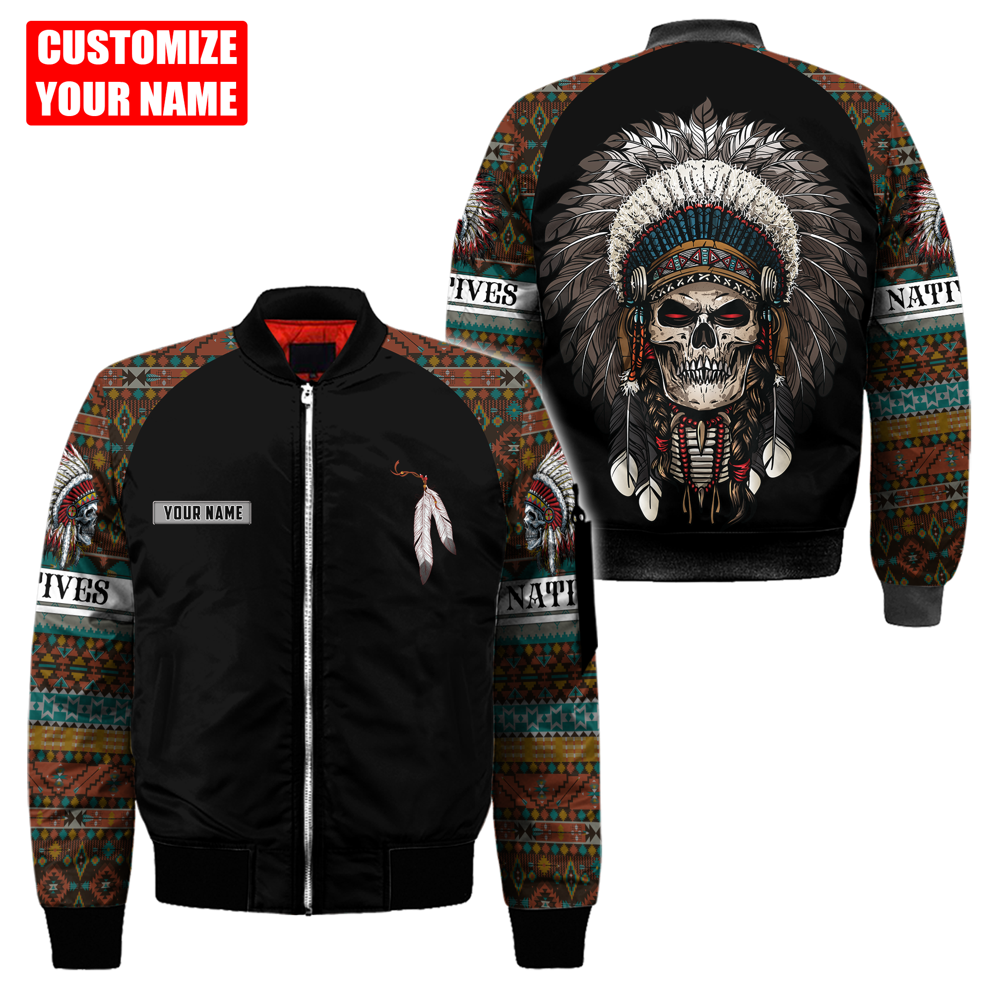 Customized name Native American 3D All Over Printed Unisex Shirts