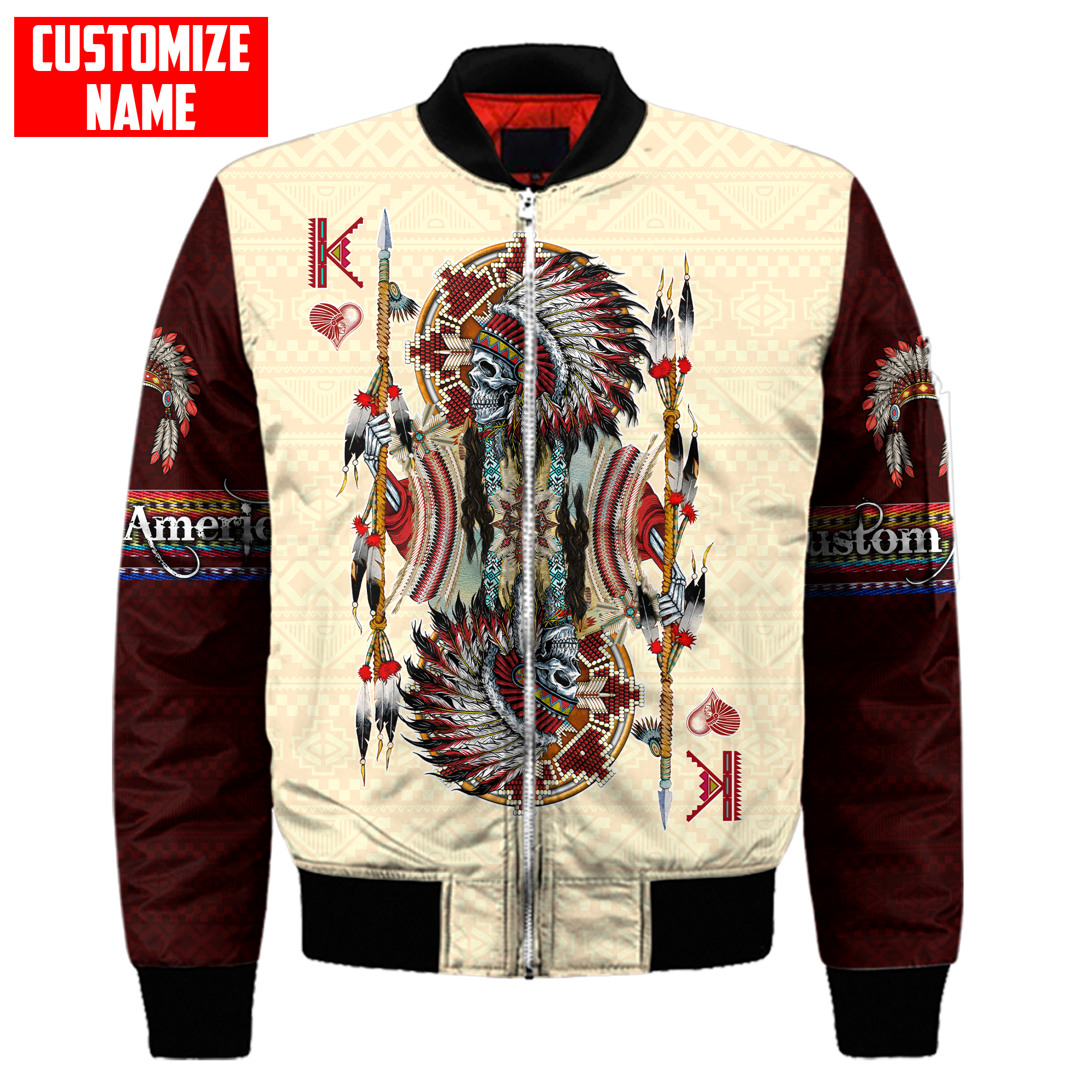 Customized name Native American 3D All Over Printed Unisex Shirts