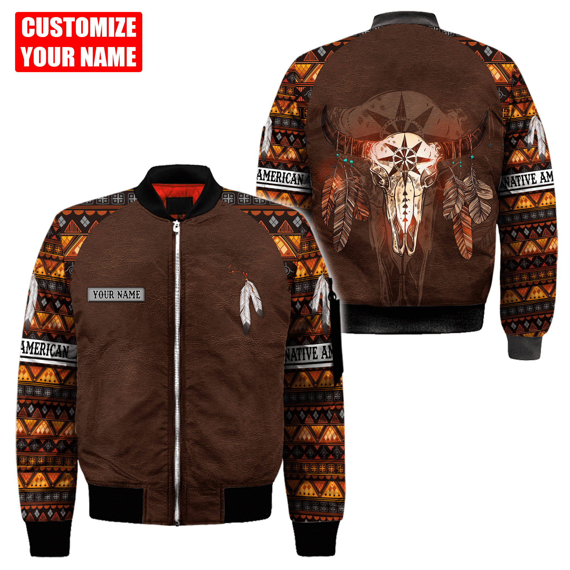 Customized Name Native American 3D All Over Printed Unisex Shirts