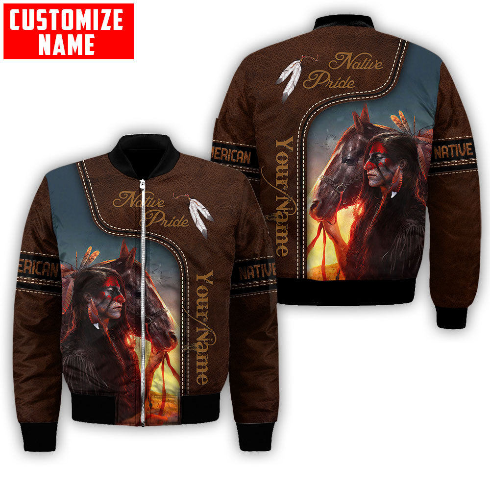 Customized name Native American 3D All Over Printed Unisex Shirts