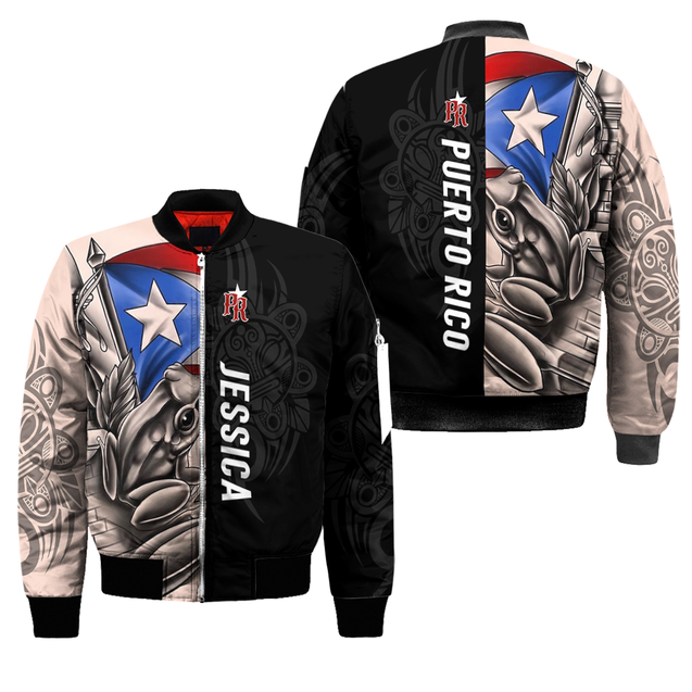 Customize Name Common Coquí Puerto Rico Bomber Jacket For Men And Women MH23022104