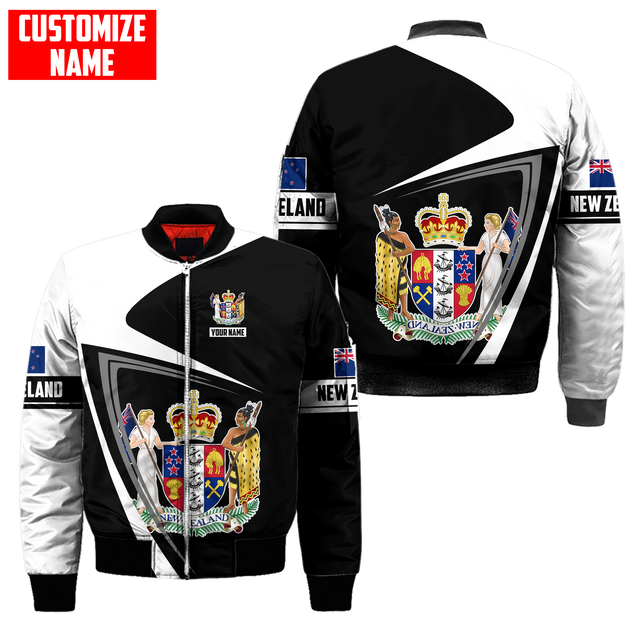 New Zealand Aotearoa Coat Of Arm Army Camou Personalize 3D Unisex Hoodie