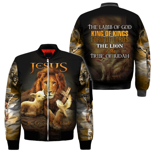 Jesus - The Lion And The Lamb 3D All Over Printed Shirts