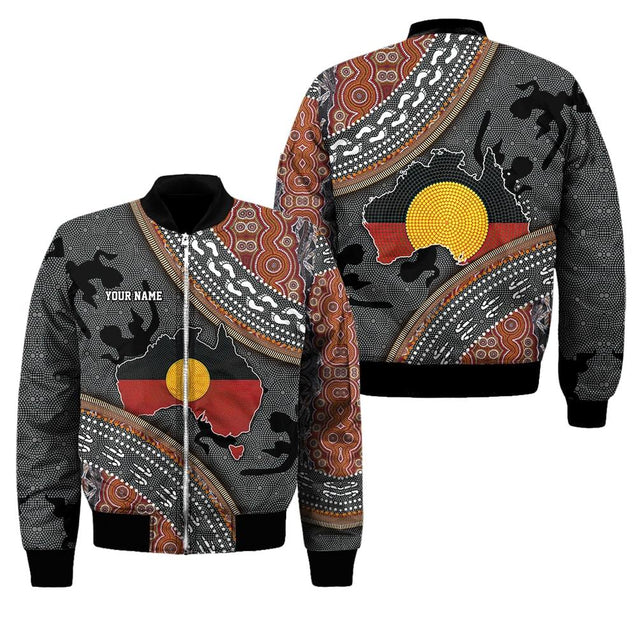 Custom name Aboriginal dots Zip pattern 3D design printed shirts