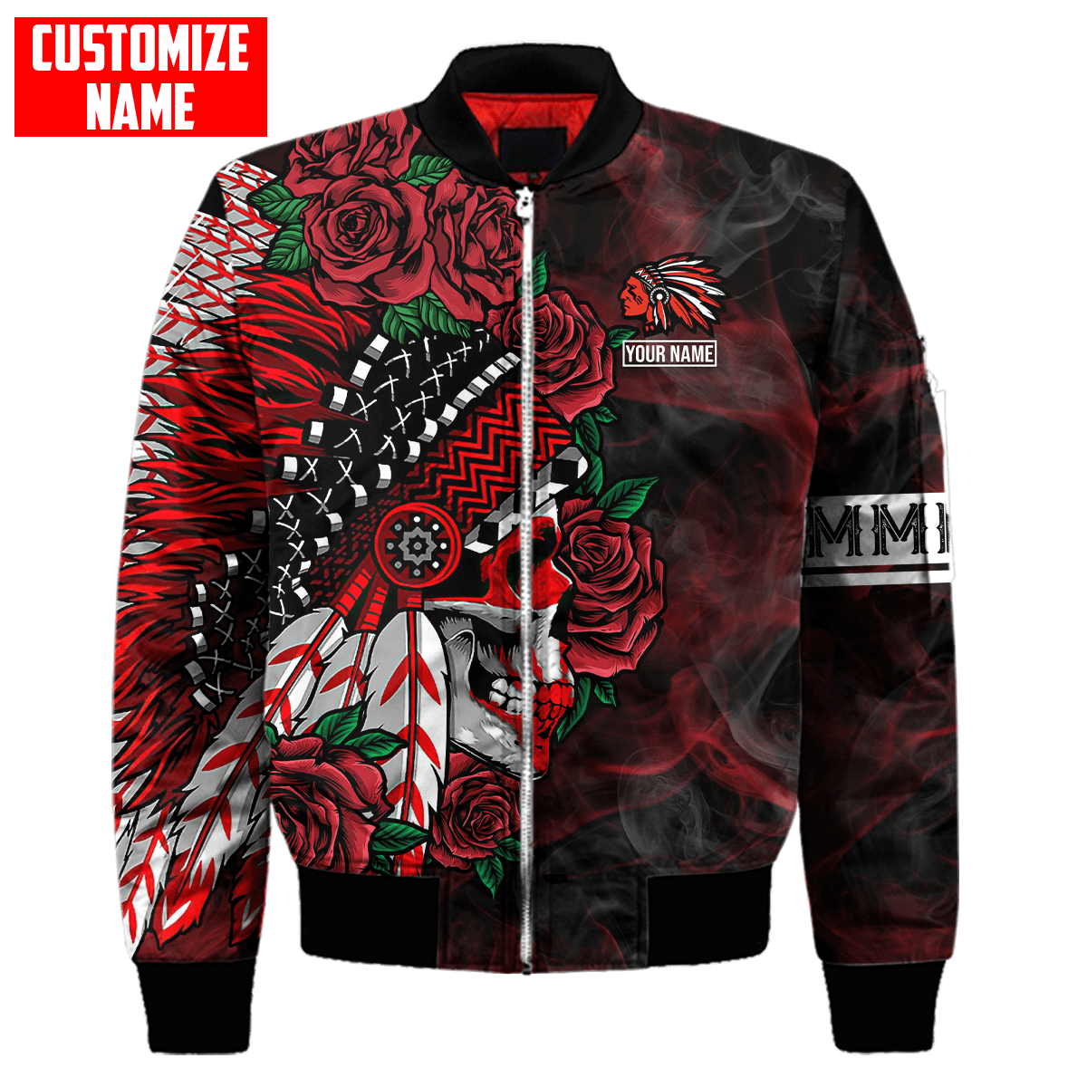 Customized name Native American Chief Skull MMIW Red Hand 3D All Over Printed Shirts