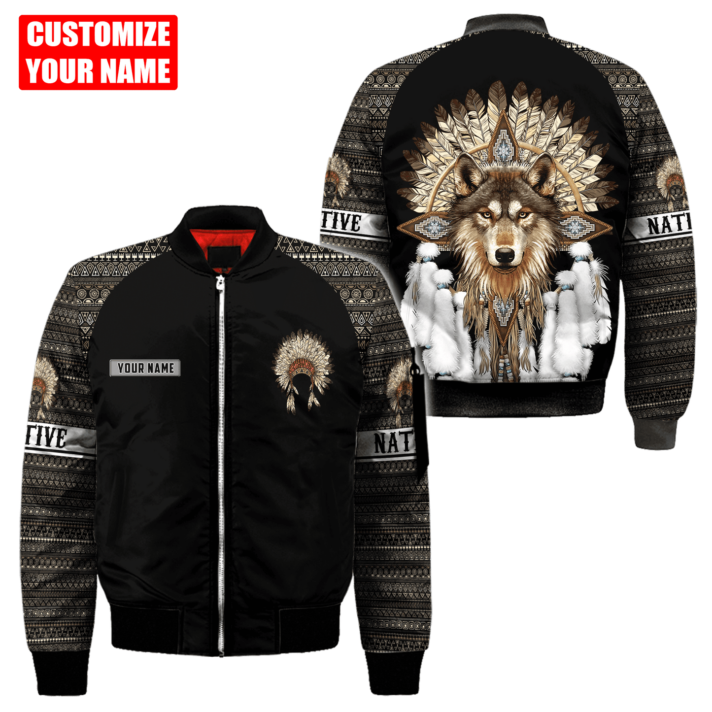 Customized Name Native American 3D All Over Printed Unisex Shirts