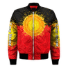 Custom name Aboriginal Flag Indigenous Sun Fleece Zip-Up Hoodie