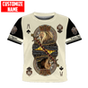 Gift For Son and Daughter Custom Name King Hearts Lion Poker 3D All Over Printed Shirts For Kids From 1 year - 15 years