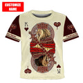 Gift For Son and Daughter Custom Name King Hearts Lion Poker 3D All Over Printed Shirts For Kids From 1 year - 15 years