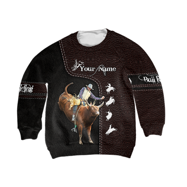 Personalized Name Bullriding 3D All Over Printed Shirts For Kids