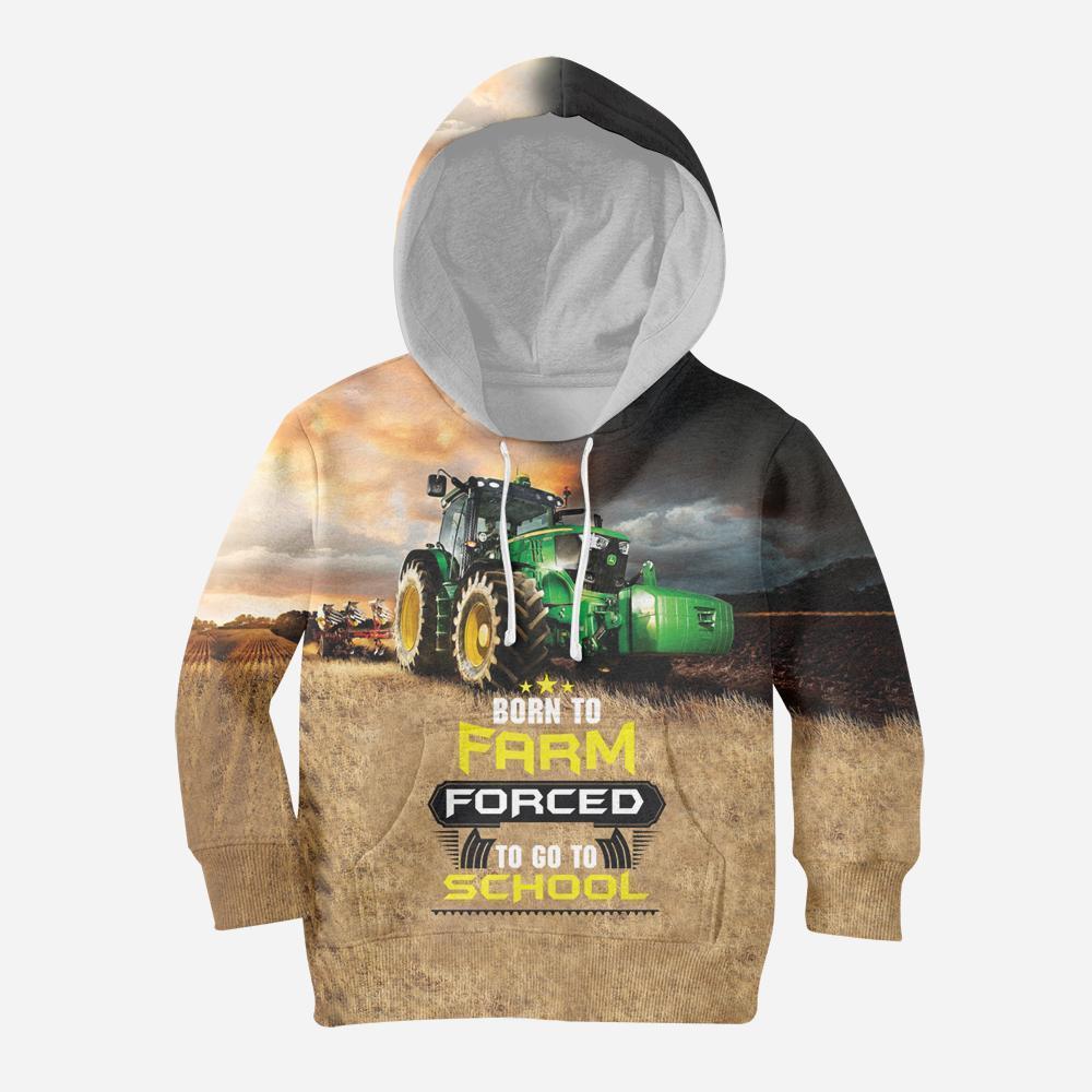 Born to Farm Forced to go to school Shirt-Apparel-HD09-Hoodie-YOUTH XS-Vibe Cosy™