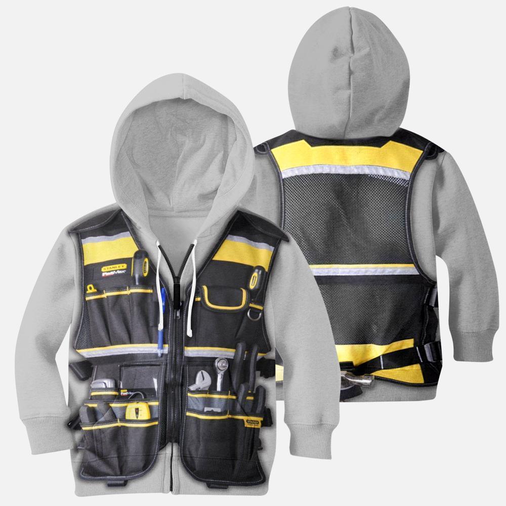 3D All Over Electrican Kids Hoodie-Apparel-HD09-ZIipped Hoodie-YOUTH XS-Vibe Cosy™