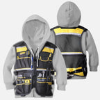 3D All Over Electrican Kids Hoodie-Apparel-HD09-ZIipped Hoodie-YOUTH XS-Vibe Cosy™