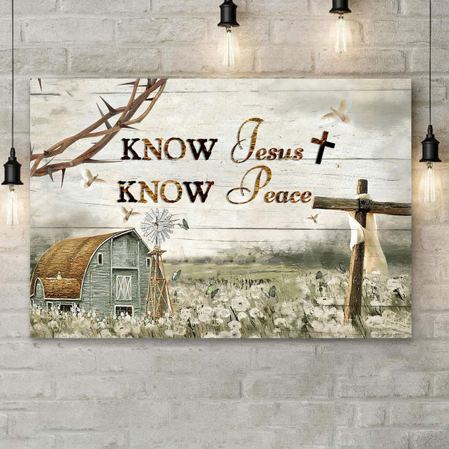 Know Jesus Know Peace 3D Landscape Canvas Poster Wall Art, Best Gift For Home Decor