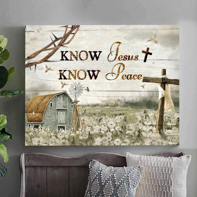 Know Jesus Know Peace 3D Landscape Canvas Poster Wall Art, Best Gift For Home Decor