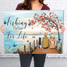 Customized Name Fishing Partner For Life Landscape Canvas Poster Wall Art