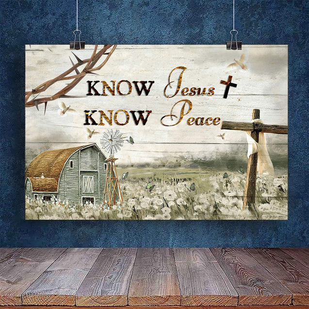 Know Jesus Know Peace 3D Landscape Canvas Poster Wall Art, Best Gift For Home Decor