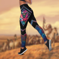 Owl Native American 3D All Over Printed Legging + Hollow Tank