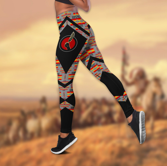 Native American 3D All Over Printed Legging + Hollow Tank