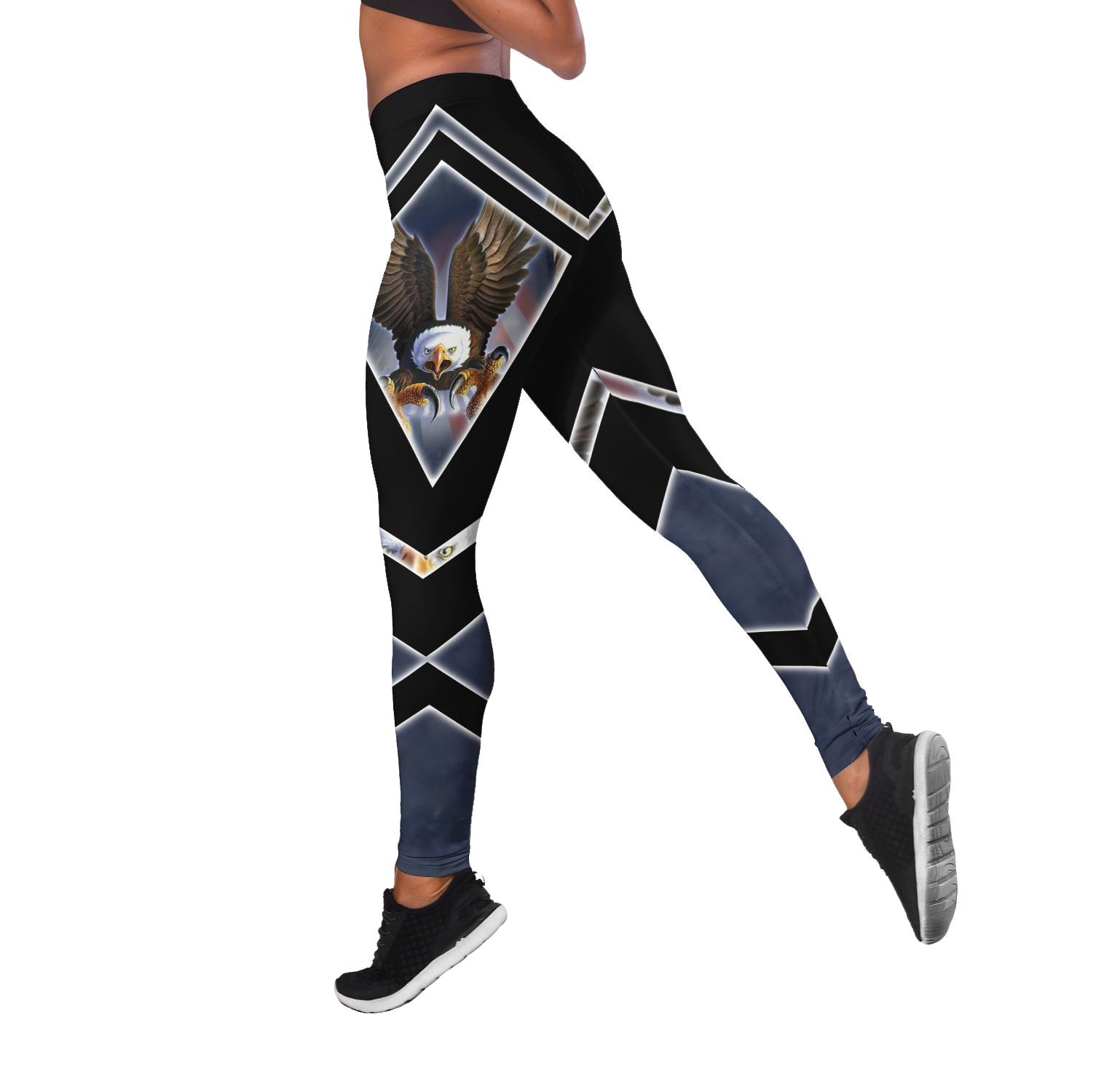 Happy Independence Day United States of America 3D All Over Printed Legging + Hollow Tank