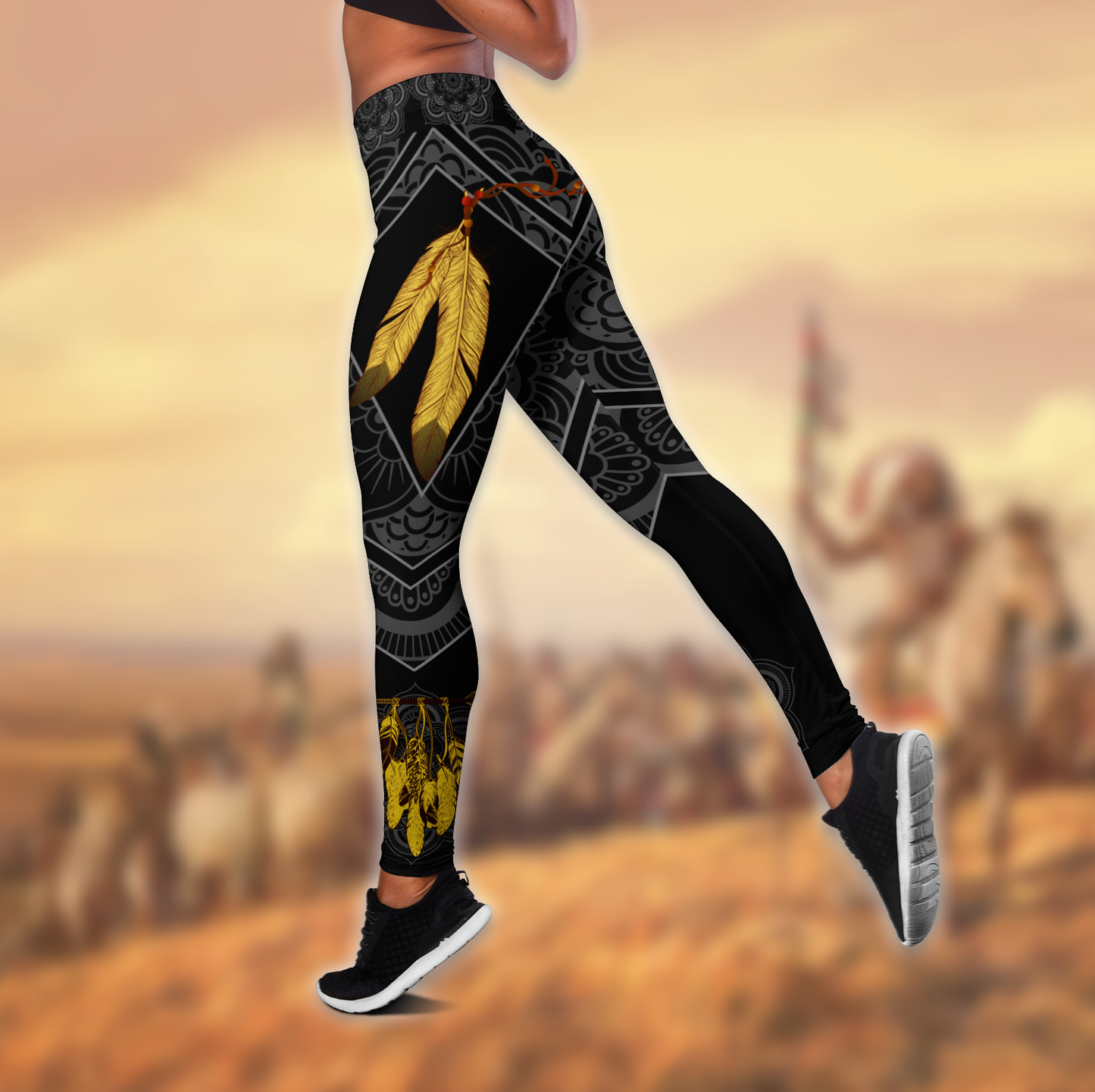 Native American 3D All Over Printed Legging + Hollow Tank