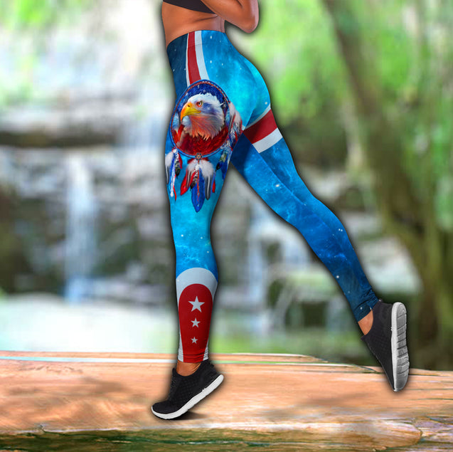 American 3D All Over Printed Legging + Hollow Tank