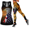 Happy Independence Day United States of America 3D All Over Printed Legging + Hollow Tank